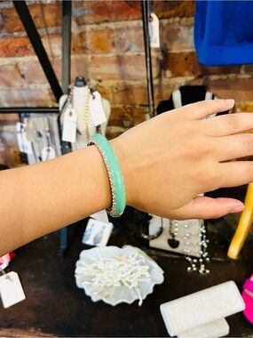 Turquoise Enamel Bangle Bracelet